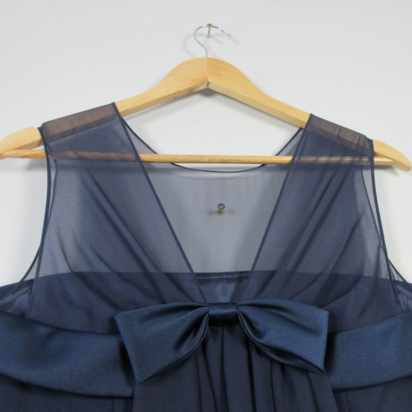 Ever Beauty Formal Maxi Dress 8 Blue Bow Romantic Evening Gown Vtg y2k 478 - Picture 4 of 12